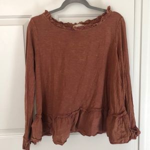 Altar’d State Burnt Orange Peplum Top